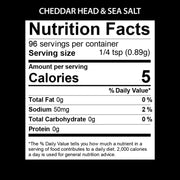 CHEDDAR HEAD & SEA SALT NUTRITIONAL FACTS