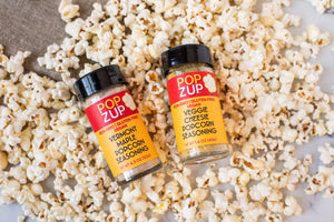 Popzup Popcorn vermont maple and veggie cheesie seasoning jars