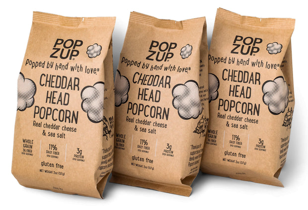 Popzup 3-pack 2oz Cheddar Head