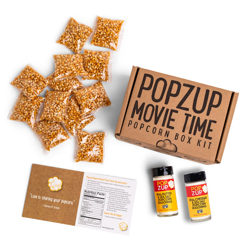 Movie Time +2 Seasonings Kit Popcorn Kit (Stovetop) with Butter & Cheddar Seasoning