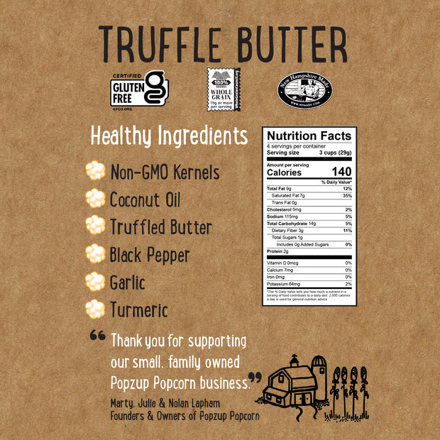 Popzup Truffle Butter Healthy For You Popcorn