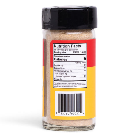 Vermont Maple Popcorn Seasoning Nutritional Label