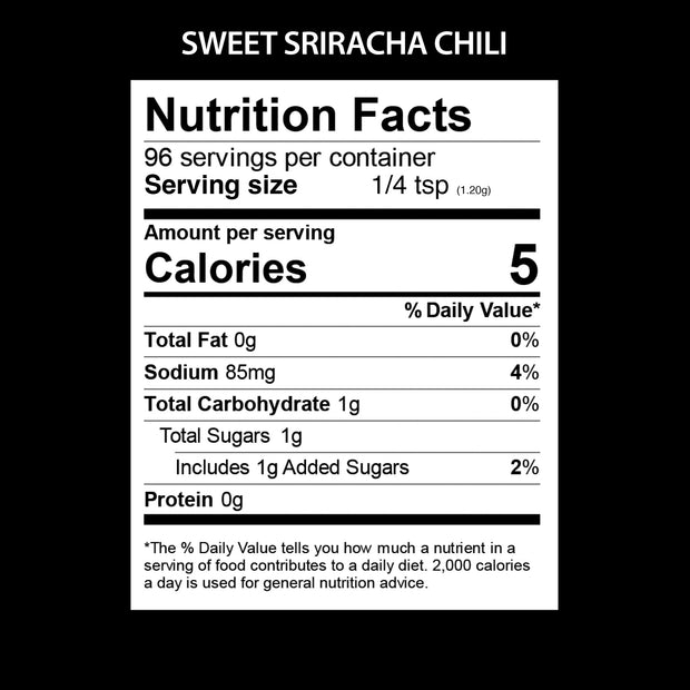 SWEET SRIRACHA CHILI NUTRITIONAL FACTS