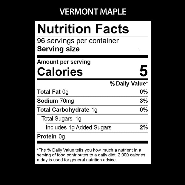 VERMONT MAPLE NUTRITIONAL FACTS